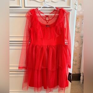 Girl’s Red Lace  Beetlejuice Lydia  Dress